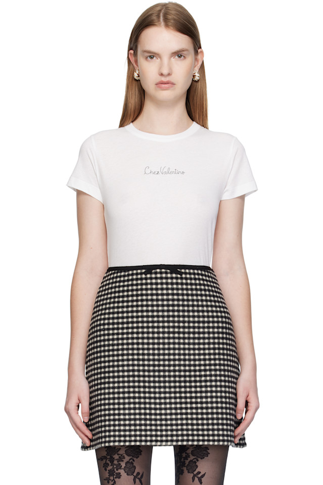 

Valentino Белая хлопковая футболка