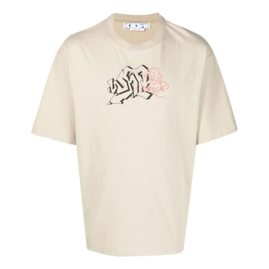 

Футболка Men's Off-White SS22 Logo Pattern Round Neck Short Sleeve Version White T-Shirt