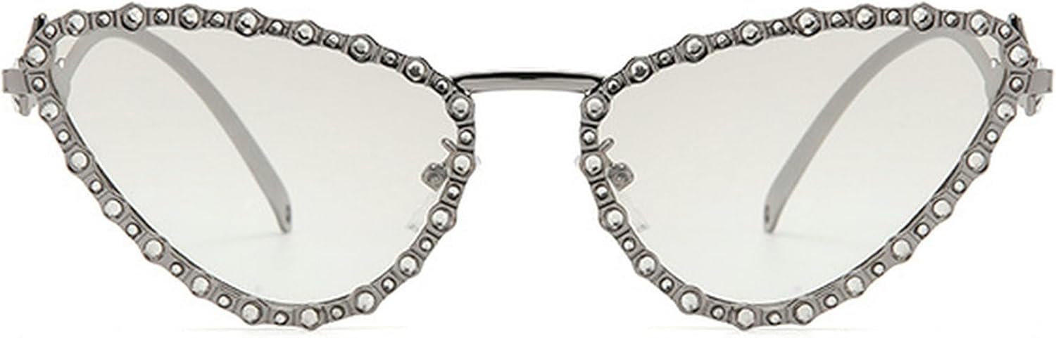 

Солнцезащитные очки «кошачий глаз» с бриллиантами, модный тренд для женщин, сексуальные солнцезащитные очки для вечеринок, металлическая оправа, женские солнцезащитные очки со стразами mincl, Silver