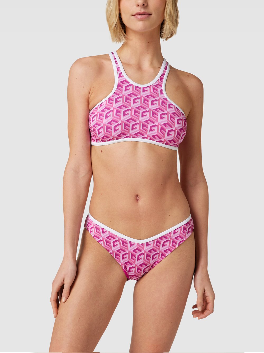 

Верх бикини со спинкой-борцовкой, модель «SPORTY CHIC» Guess, розовый