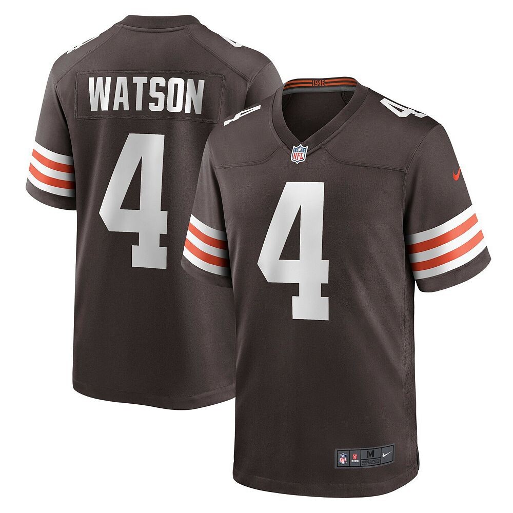 Мужское игровое джерси Nike Deshaun Watson Brown Cleveland Browns, цвет Brn Brown — фото 2