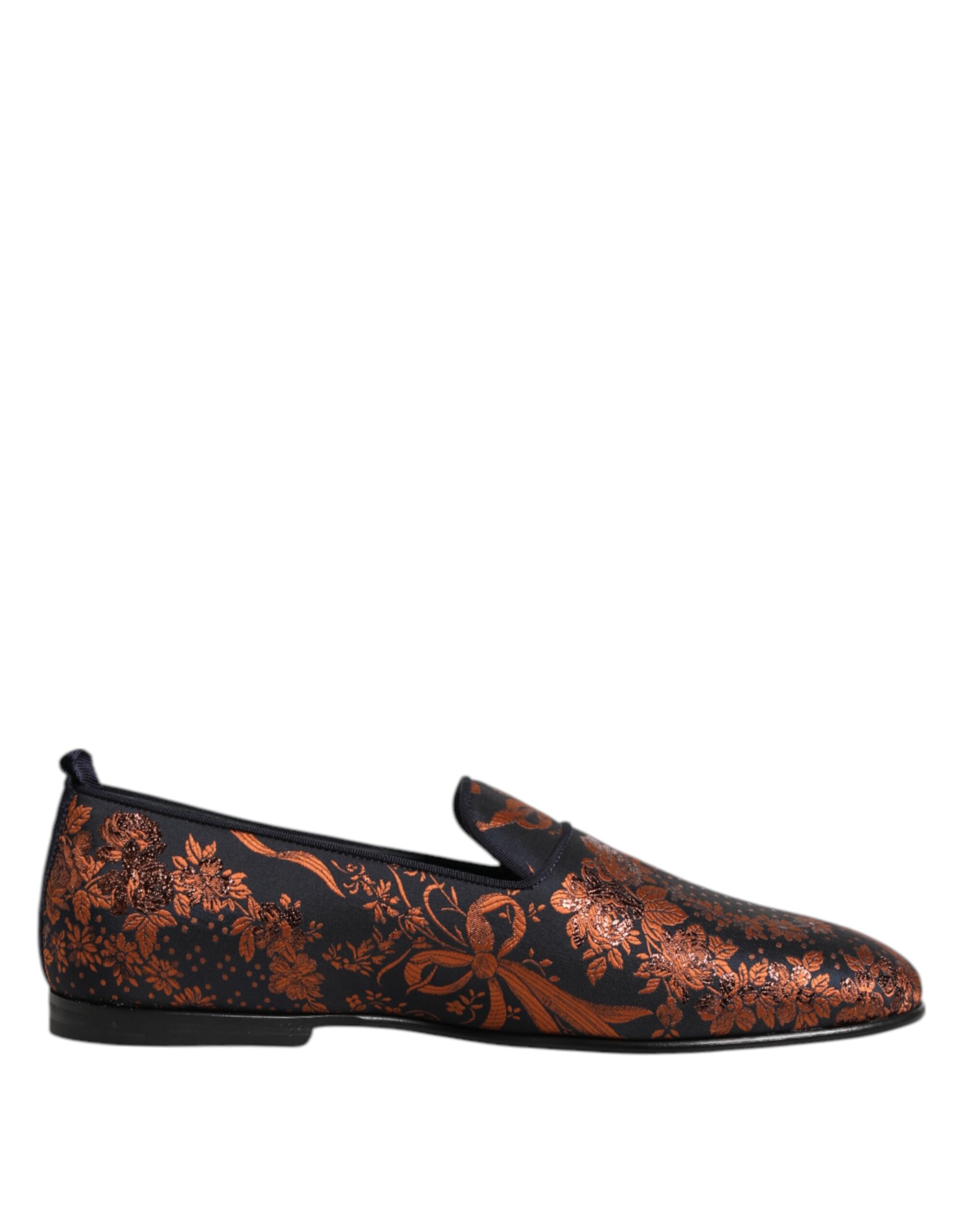 Черные жаккардовые туфли-лоферы из полиэстера Dolce & Gabbana, черный