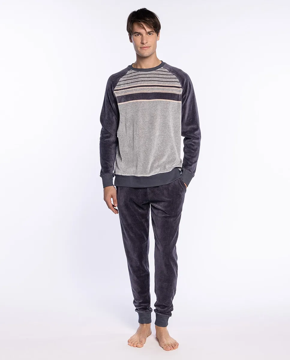 

Мужская длинная пижама трикотажная Punto Blanco, серый