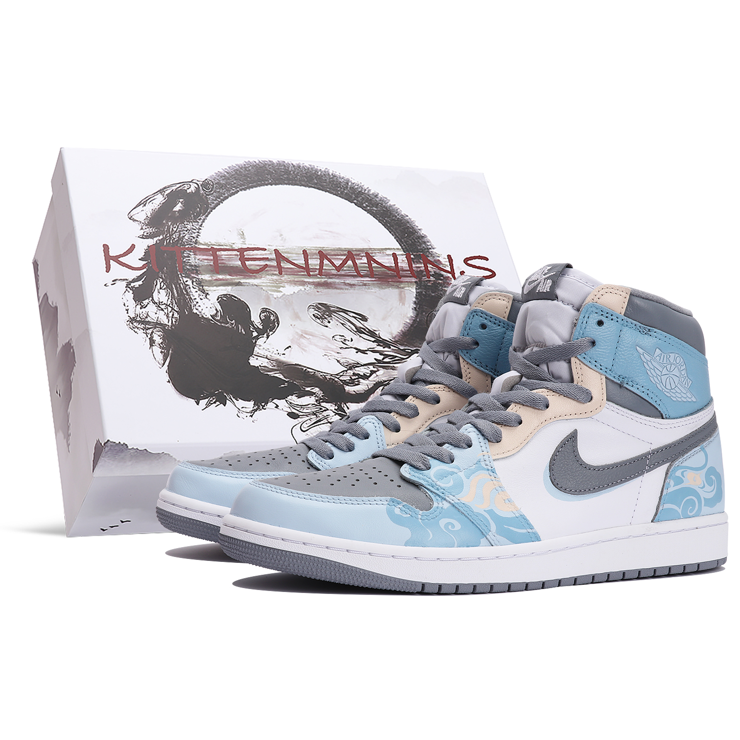 

Jordan Air Jordan 1 Vintage Баскетбольные кроссовки унисекс, Gray/Blue