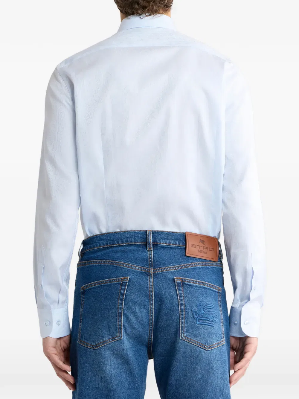 Рубашка с жаккардовым узором Etro, синий — фото 3