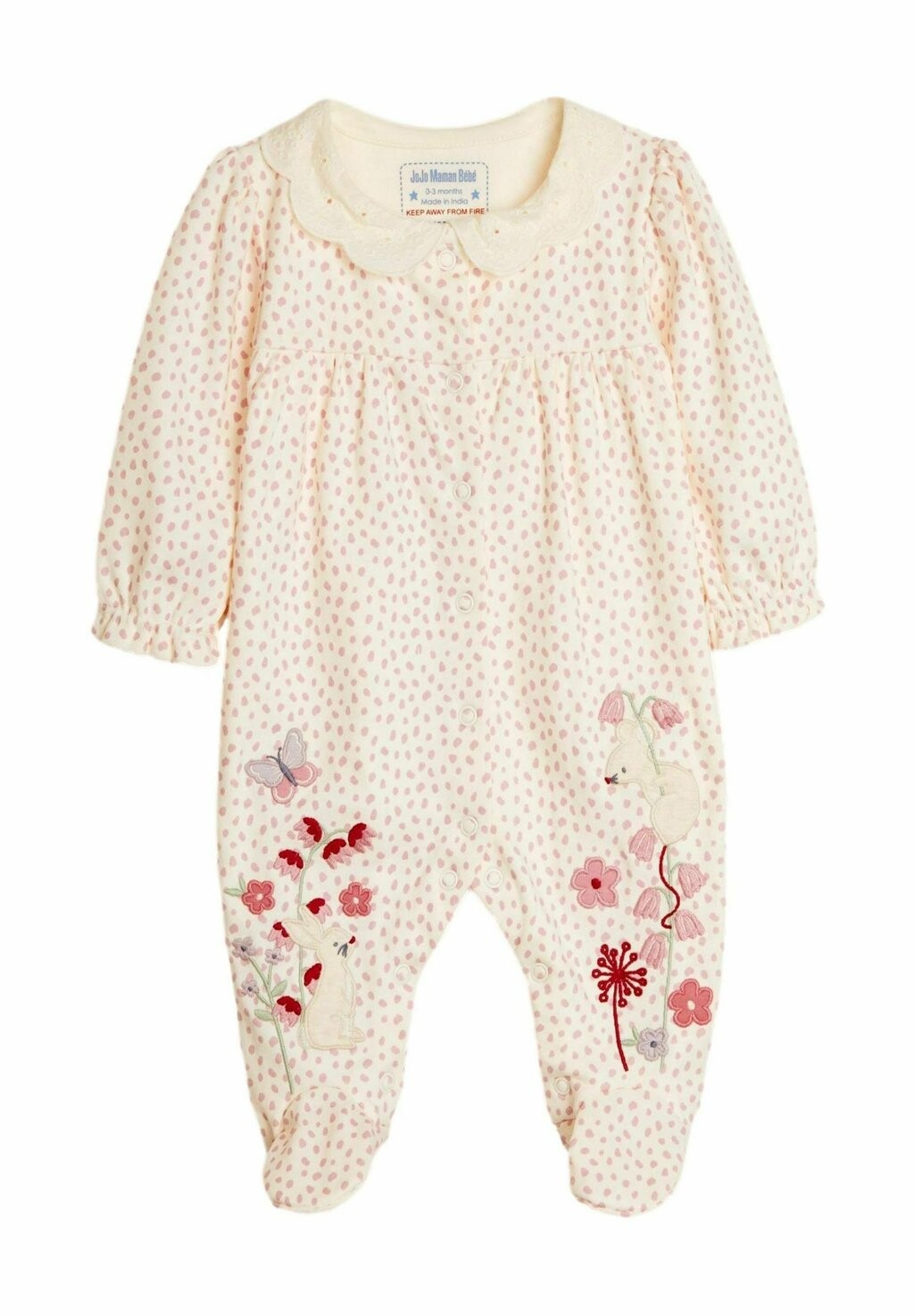 

Комбинезон MOUSE APPLIQUÉ FRILL COLLAR, REGULAR FIT JoJo Maman Bébé, розовый