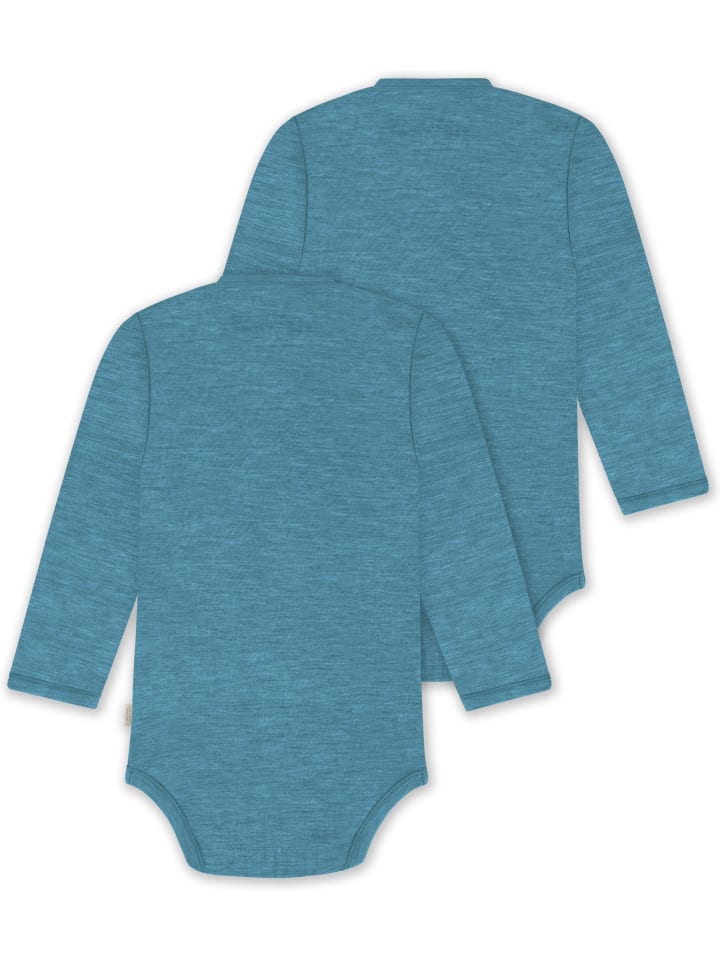 Normani Outdoor Sports Комплект из двух простых боди-накидок из мериносовой шерсти синего цвета — фото 2