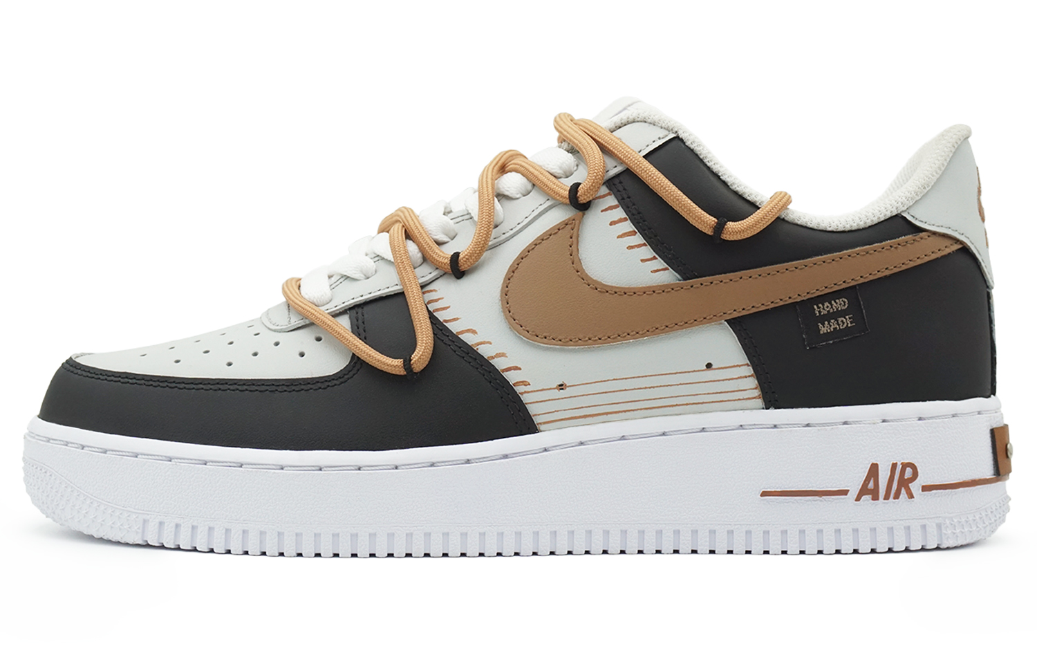 

Кроссовки для скейтбординга Air Force 1 женские, низкие, черный/белый/коричневый Nike