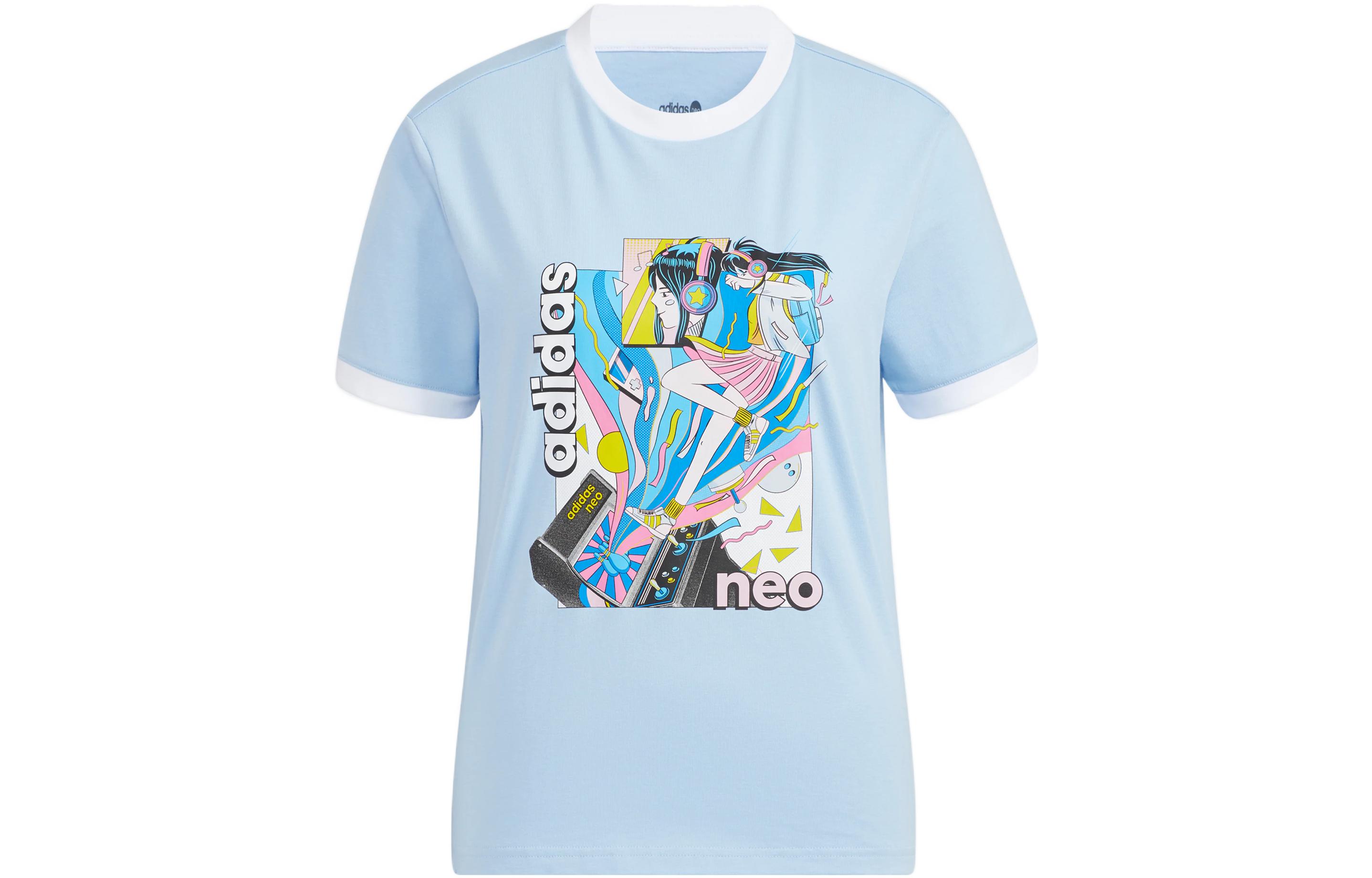 

Adidas Neo Футболка женская синяя, Синий, Adidas Neo Футболка женская синяя