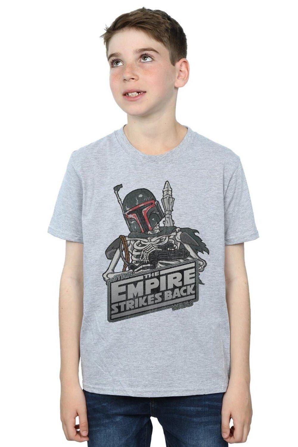 

Футболка со скелетом Бобы Фетта Star Wars, серый