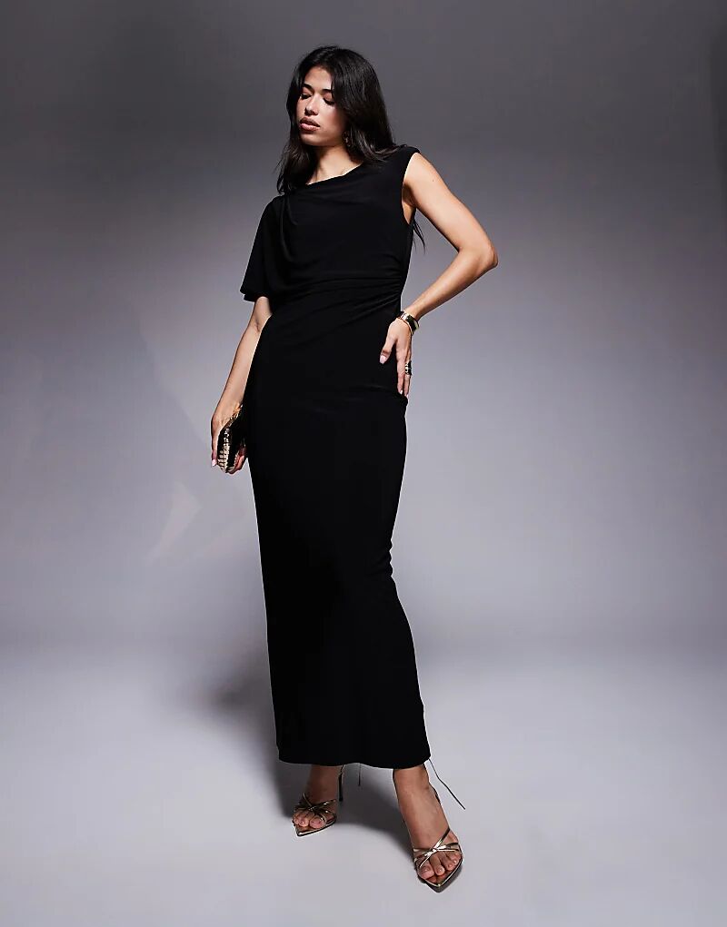 

Асимметричное макси-платье Forever New с открытой спиной черного цвета