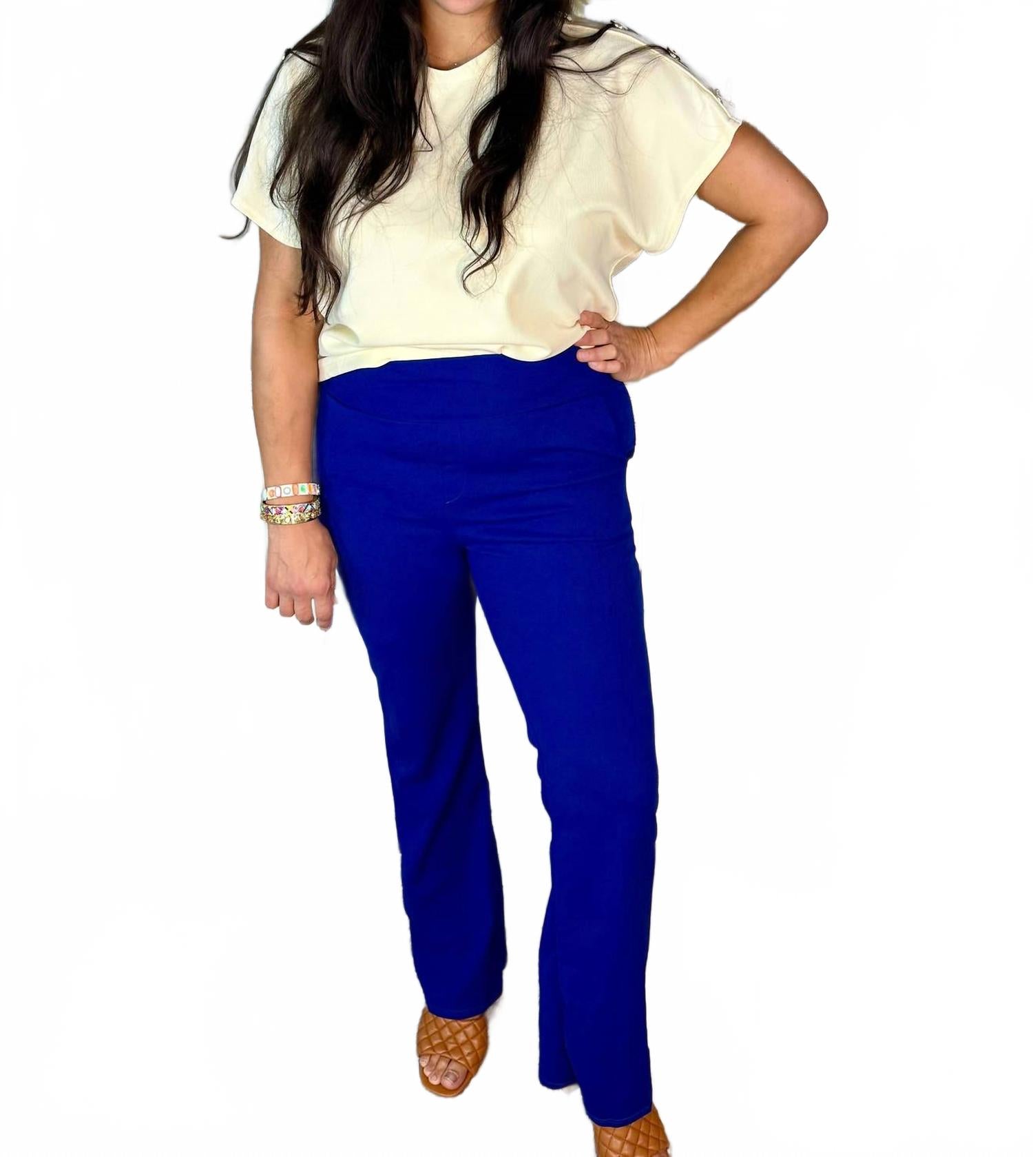 

Расклешенные брюки с высокой талией синего цвета Heimish Usa, синий