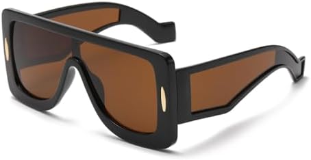 

Солнцезащитные очки в крупной квадратной оправе с интегрированными цветными линзами, модель 2026 года, с технологией Technology Sense, для активного отдыха, женские MTZJH, Black Brown