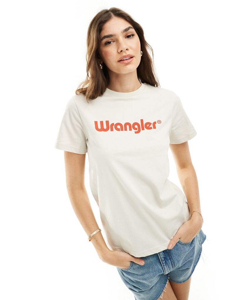 

Кремовая футболка с логотипом Wrangler