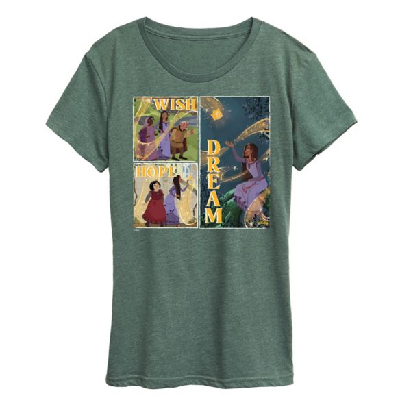

Футболка женская Wish с принтом "Мечта, надежда, желание" Disney, зеленый