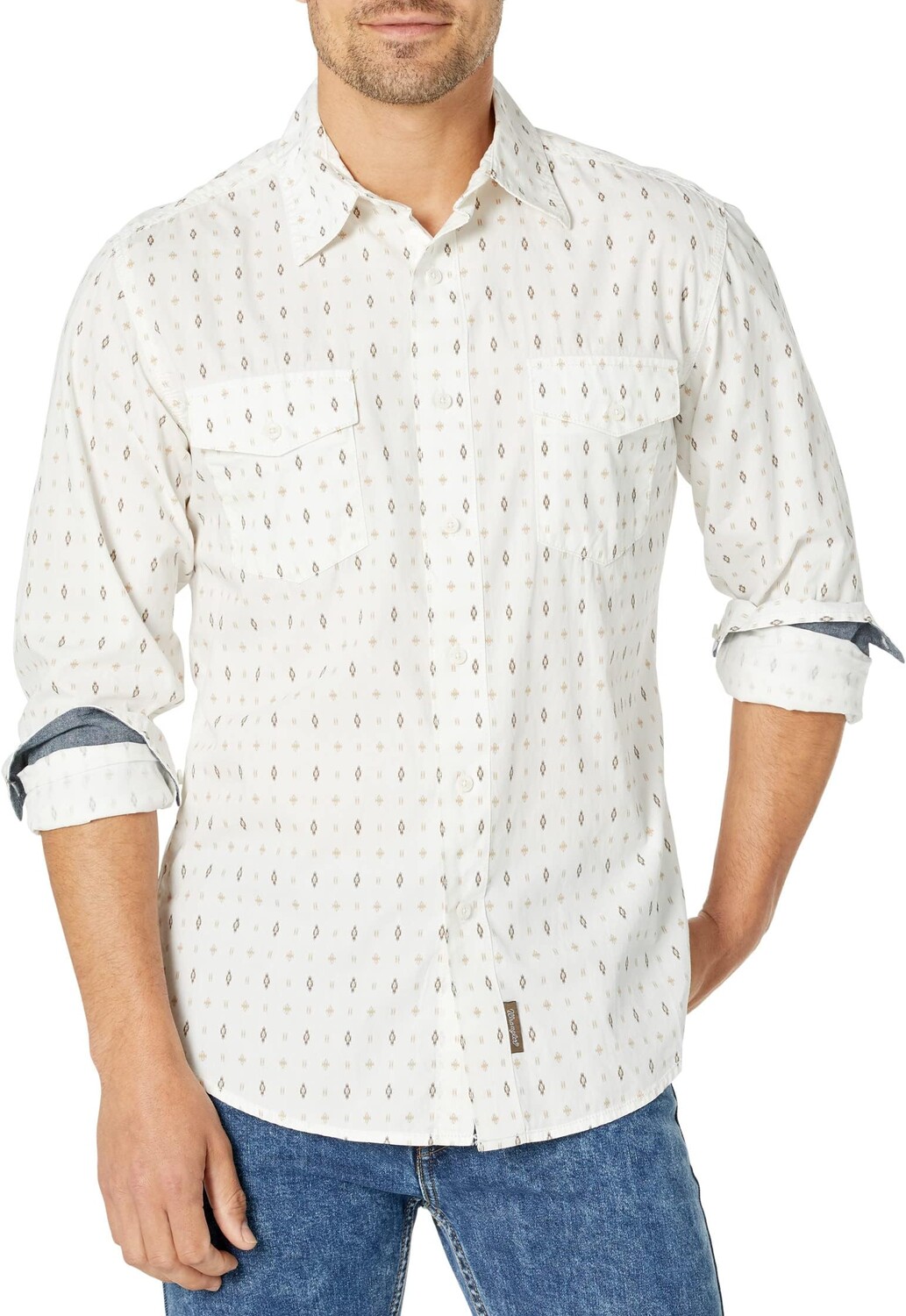 

Футболка Wrangler Retro Premium Long Sleeve Button, цвет White 1