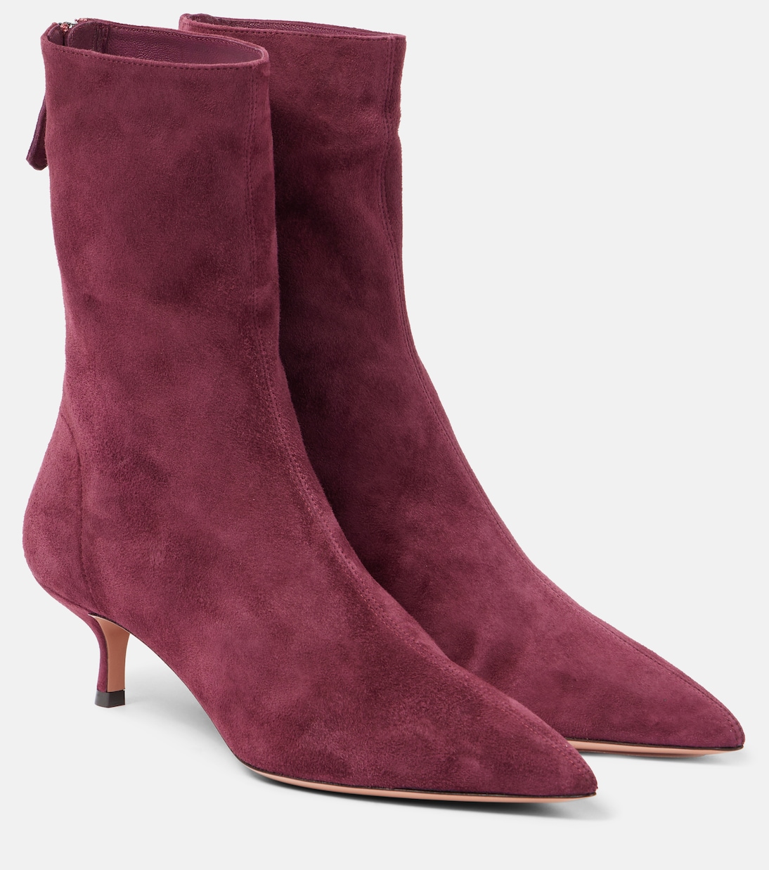 Замшевые ботильоны Montmartre Aquazzura, Dark Aubergine