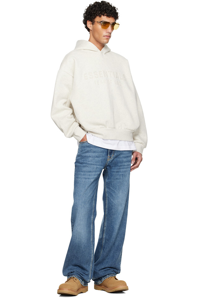 Fear Of God Essentials Классическая толстовка Off-White с тиснением "essentials" к праздничному сезону — фото 4