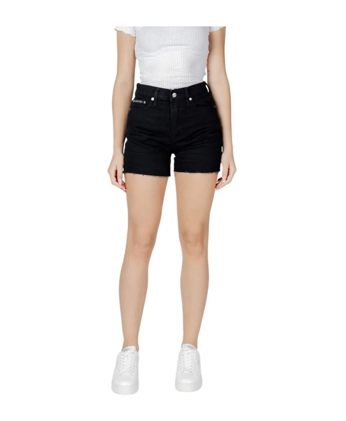 

Черные хлопковые повседневные шорты с карманами Calvin Klein Jeans, черный