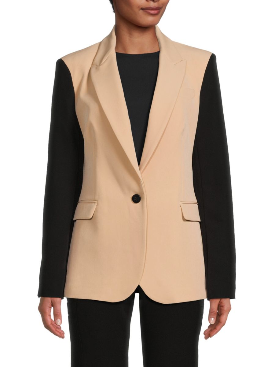 

Блейзер в стиле колорблок DKNY, цвет Sand Black