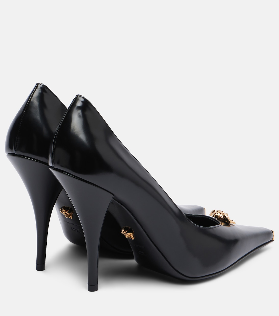 Туфли-лодочки La Medusa 105 из кожи Versace, Black-Versace Gold — фото 2