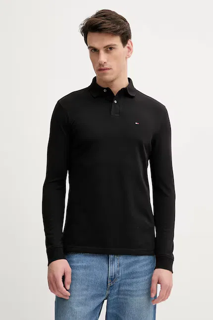 Лонгслив с длинным рукавом из мягкого хлопка Tommy Hilfiger, черный