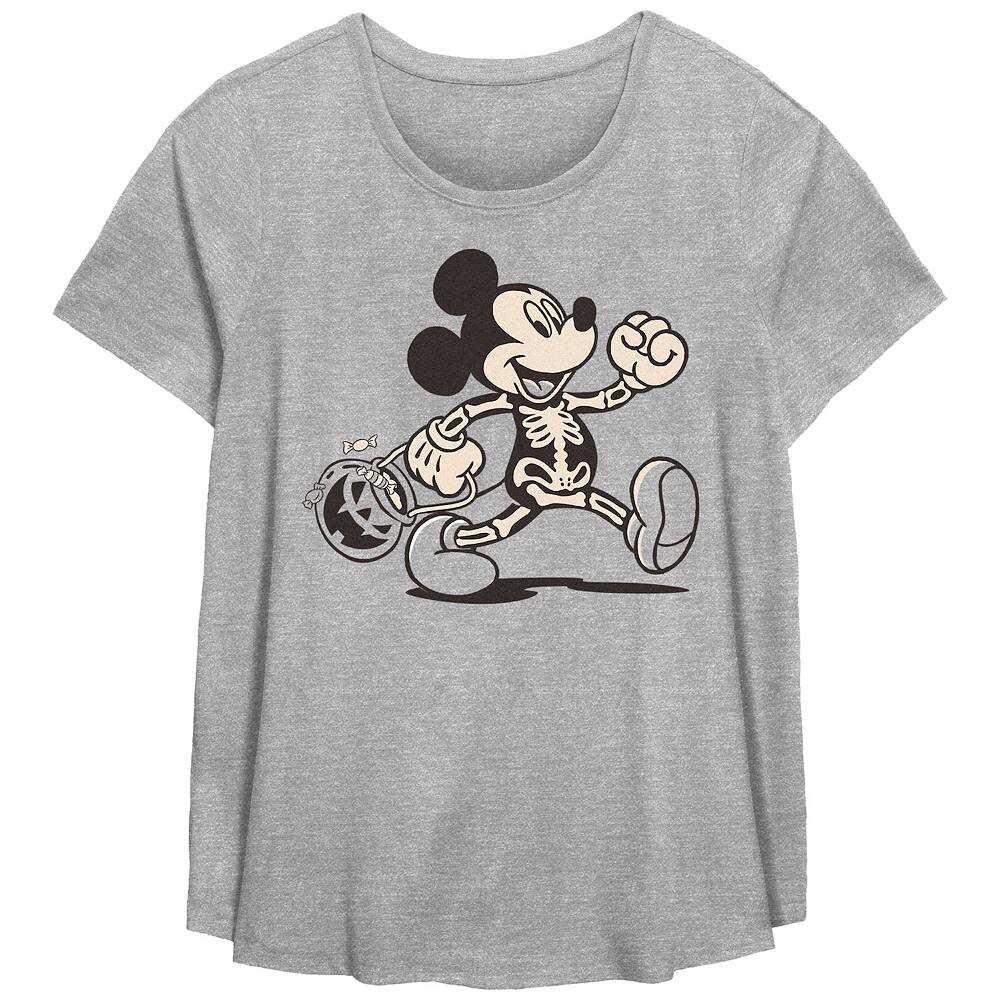 

Футболка с струящимся рисунком большого размера Disney's Mickey Mouse Funny Bones Trick Or Treater, цвет Heather Gray