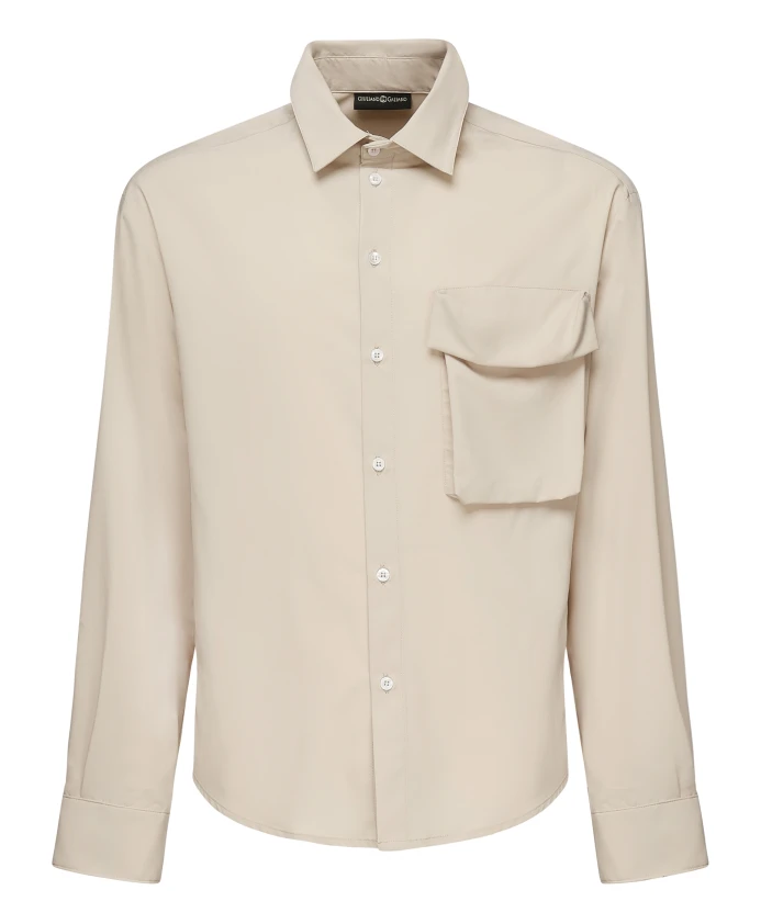 

Бежевая рубашка с короткими рукавами на пуговицах Giuliano Galiano, бежевый