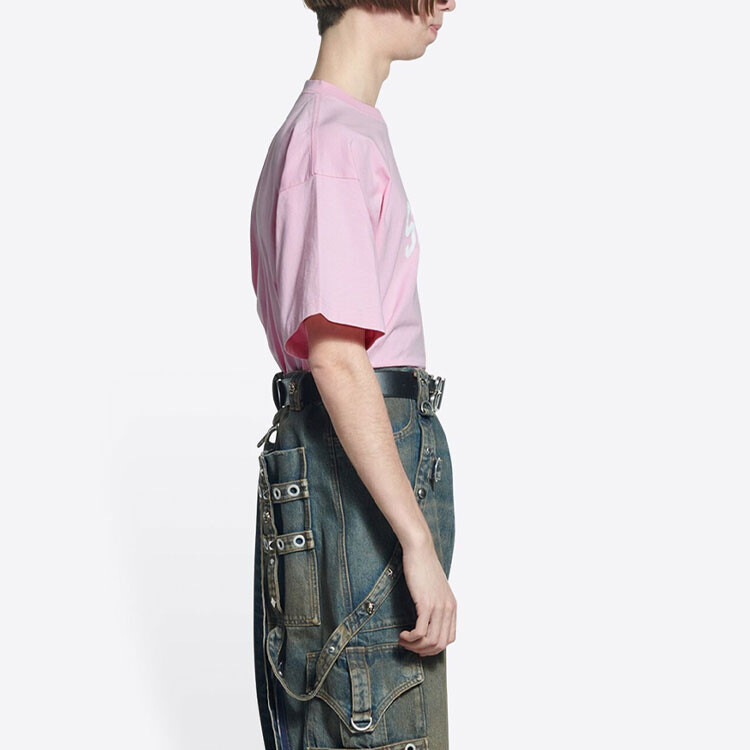 Футболка унисекс розовая Balenciaga, розовый — фото 4