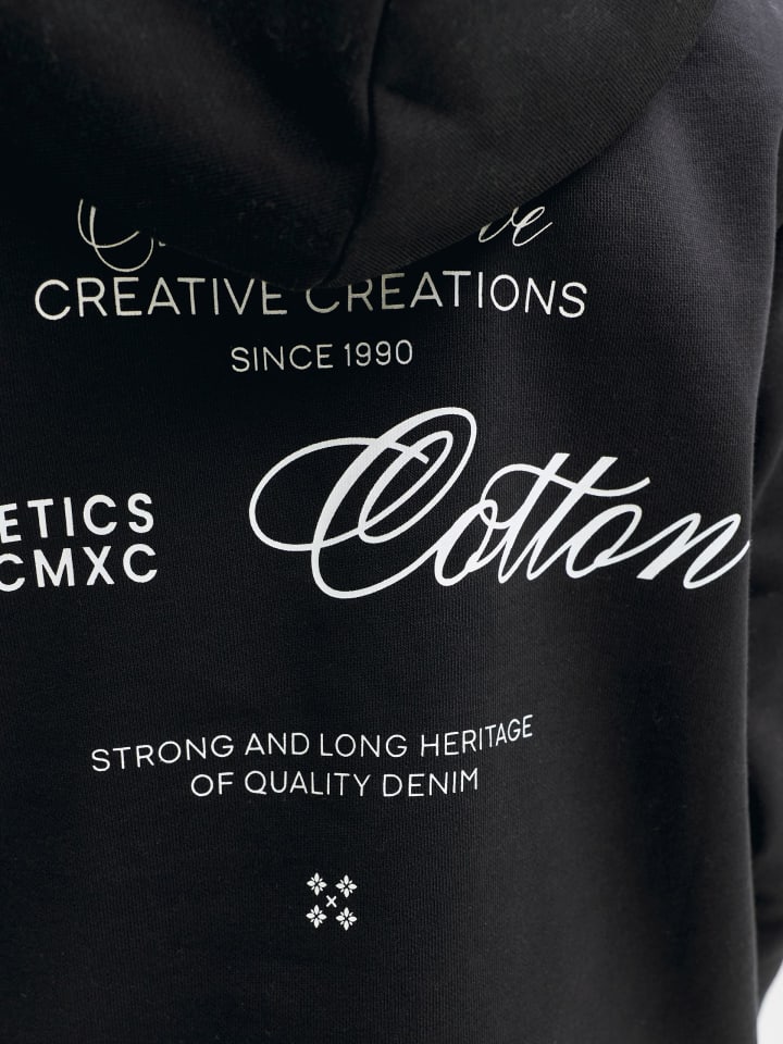 JACK & JONES Junior Толстовка с капюшоном JJROAR SWEAT HOOD JNR черного цвета — фото 3