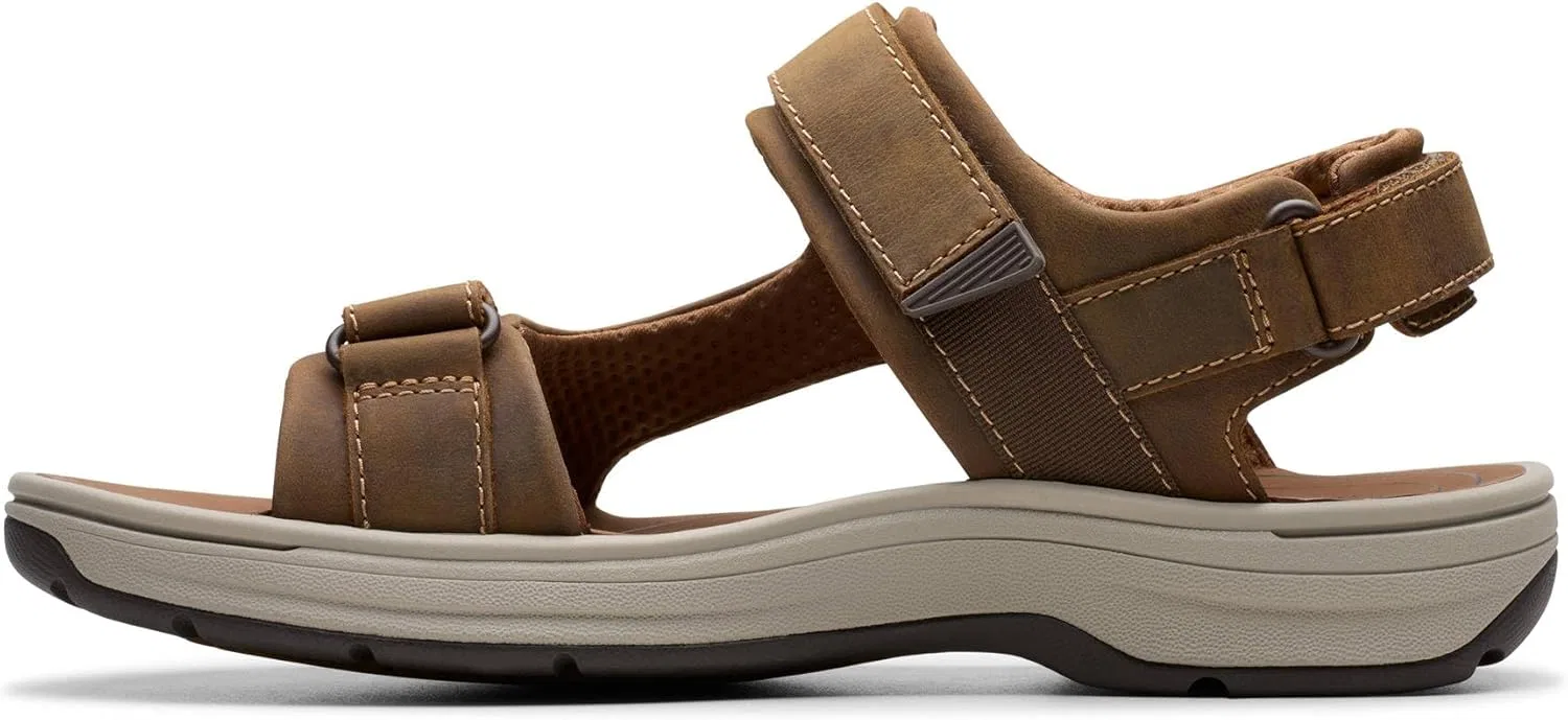 Мужские сандалии Clarks, удобные сандалии, Saltway Trail, Light Tan Lea — фото 2