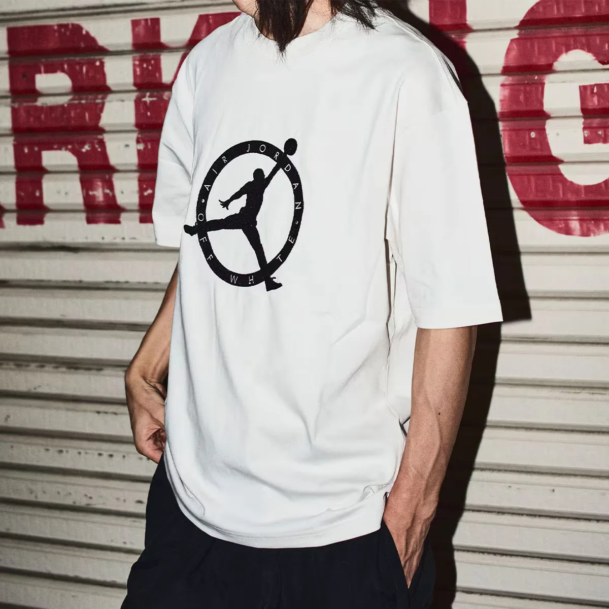 Jordan Футболка OFF-WHITE с вышитым логотипом цвета Sail — фото 4