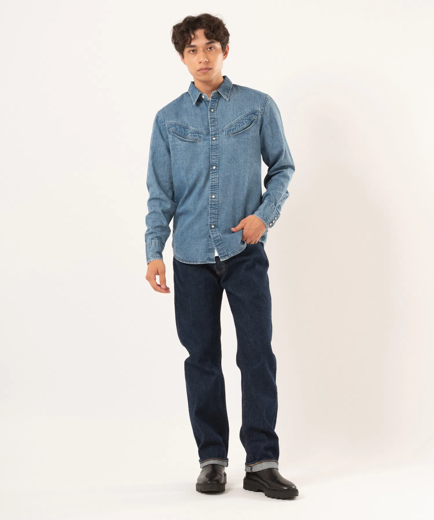 Джинсы Levi's 501(R) Original, темно-синие. — фото 4