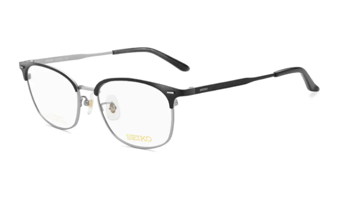 

Титановые овальные очки мужские матовый black SEIKO, черный