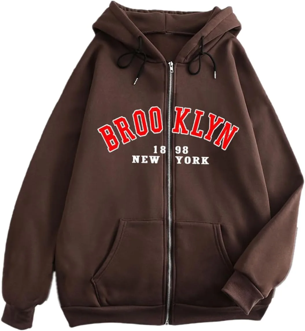 

Графический худи Letter Oversized Y2K с карманами YUNZSXJY