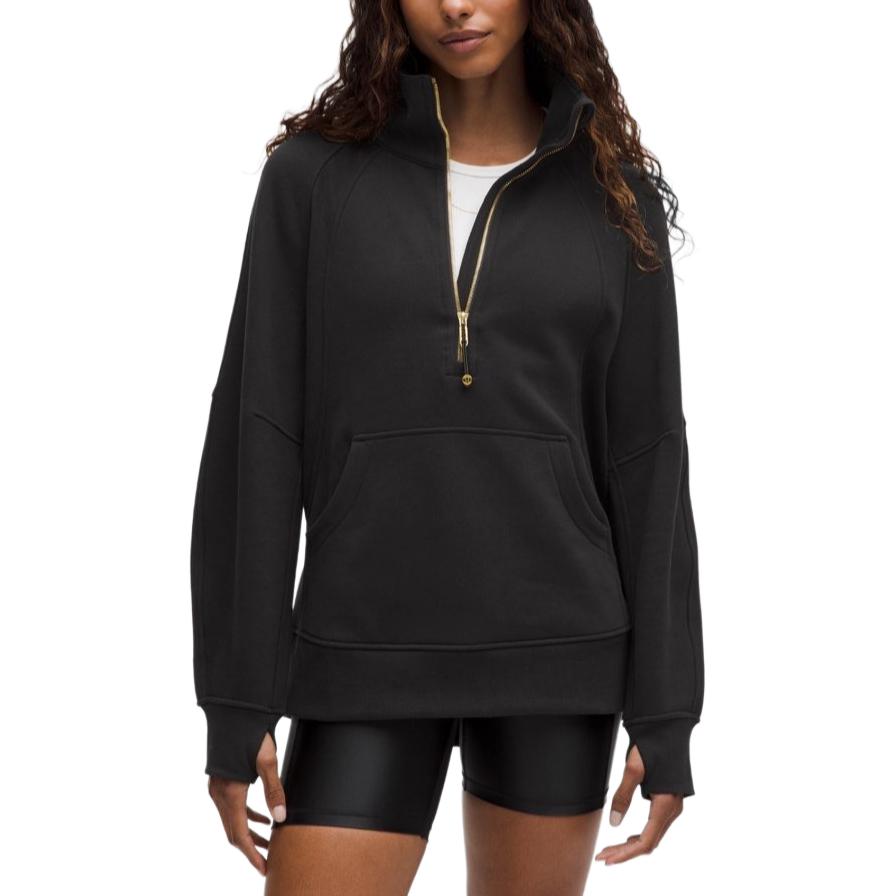 

Lululemon Функциональная толстовка Scuba Series SS25 с воротником-воронкой и молнией до половины, женская, черная, Черный, Lululemon Функциональная толстовка Scuba Series SS25 с воротником-воронкой и молнией до половины, женская, черная