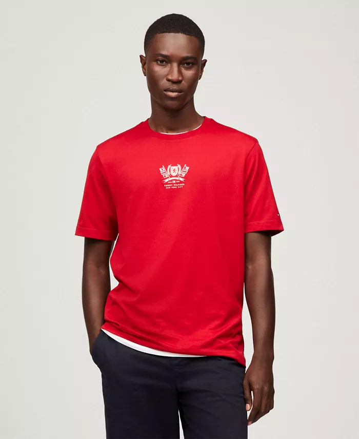 

Мужская футболка с вышитым логотипом Crest Tommy Hilfiger, красный