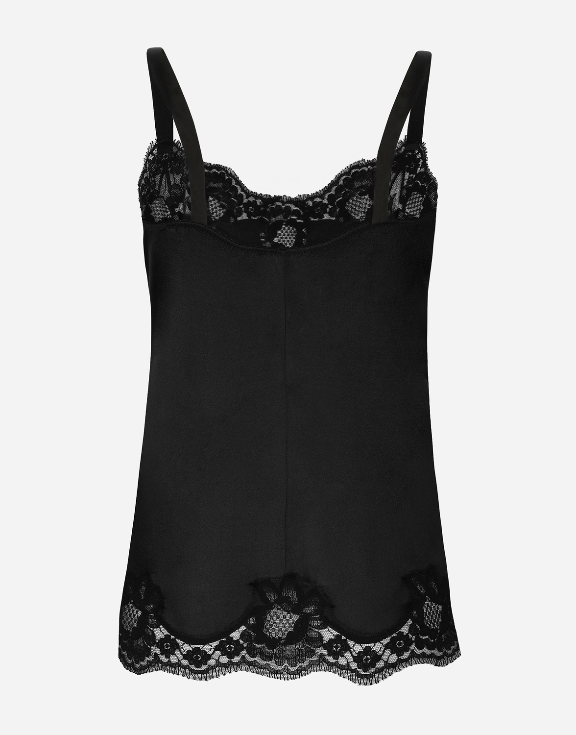 Бельевой топ из сатина и кружева Dolce & Gabbana, черный — фото 2