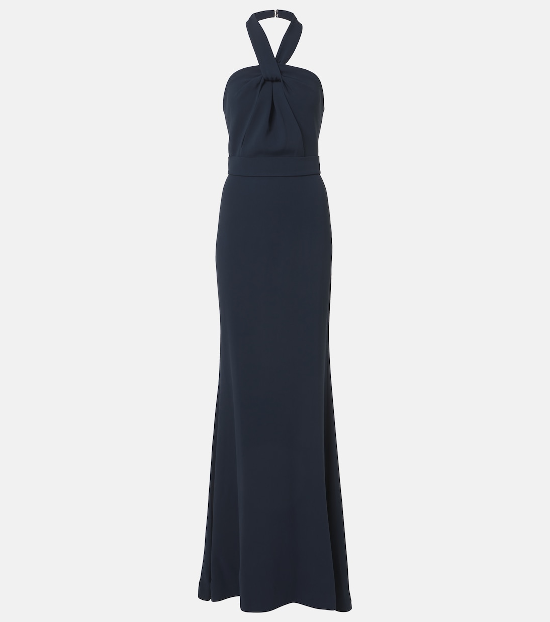 

Платье из кади с вырезом-халтер Elie Saab, Moody Blue