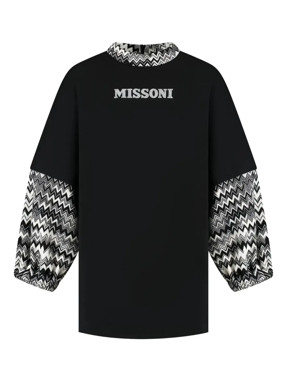 Платье с узором зигзаг Missoni Kids, черный