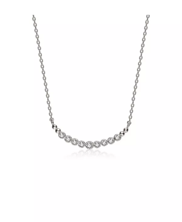 

Ожерелье из стерлингового серебра с кубическим цирконием в оправе Genevive, silver