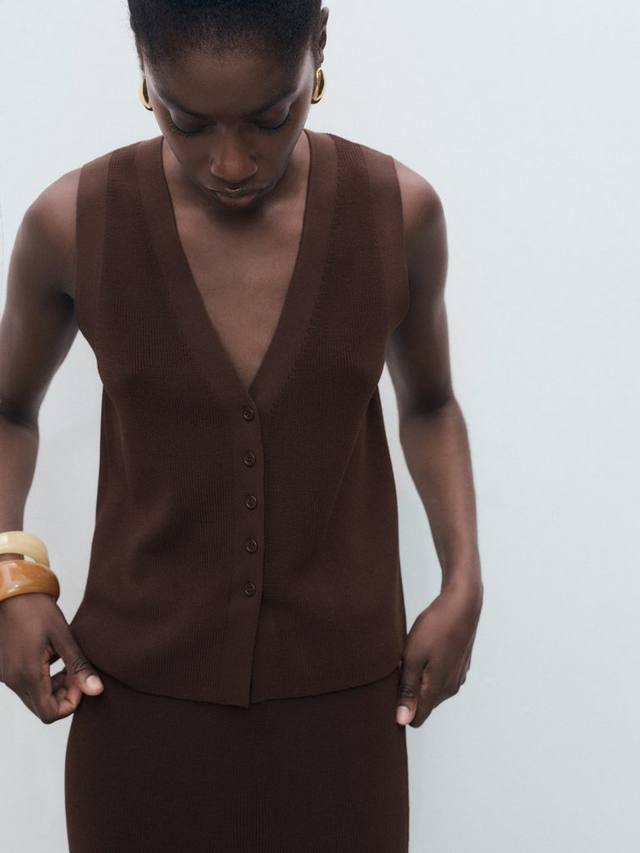 

Жилет Seseta Mango, Dark Brown