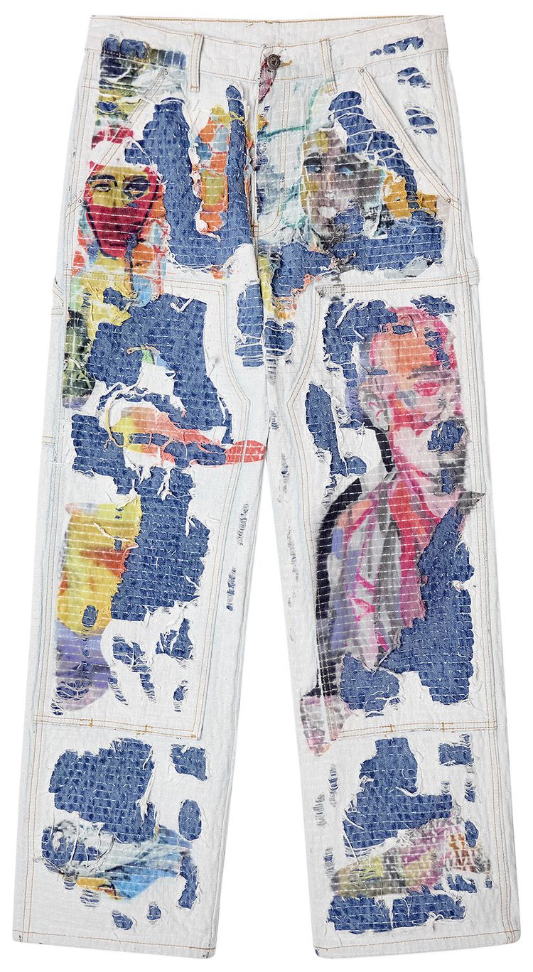 

Брюки KidSuper Boro Stitched Double Knee Pant 'Multicolor', разноцветный