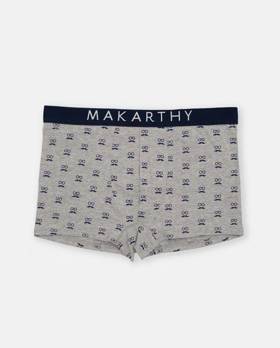 

Вязаные боксерские шорты с фантазийным принтом Makarthy, серый