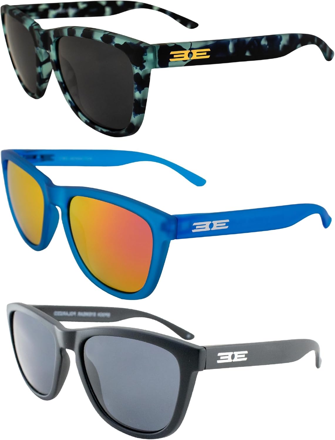 

Солнцезащитные очки Epoch Eyewear Vibe, поляризация, 3 пары: синие (полупрозрачные, дымчатое зеркало), синие (розовое зеркало, черная оправа, дымчатые линзы), Blue-smoke/Blue-pink/Black-smoke