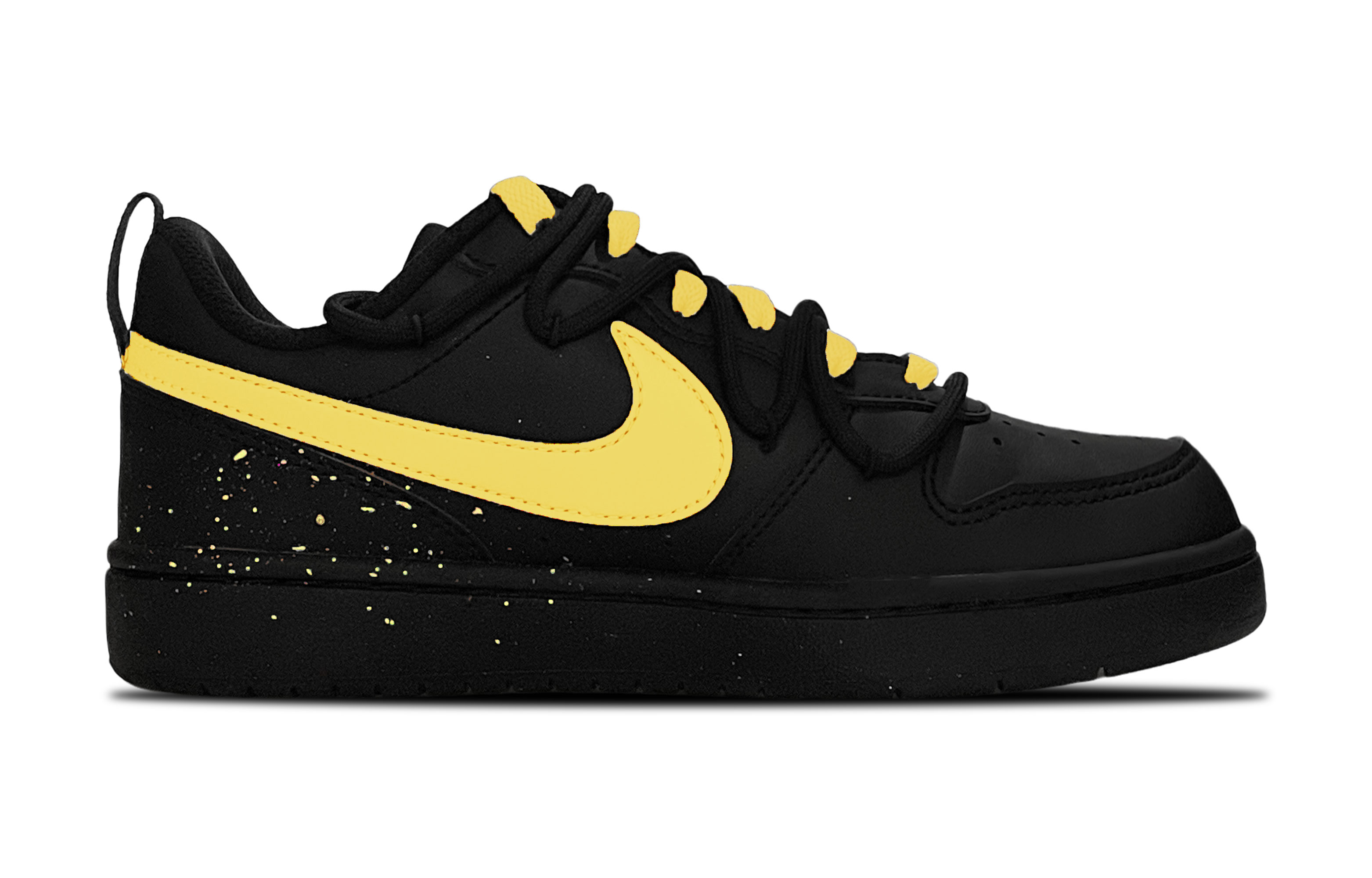 Nike Court Borough Low Top детские скейтбординг кроссовки Black Yellow для подростков — фото 3