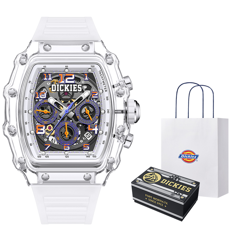 

Dickies Наручные часы кварцевый механизм силиконовый ремешок белый циферблат Unisex