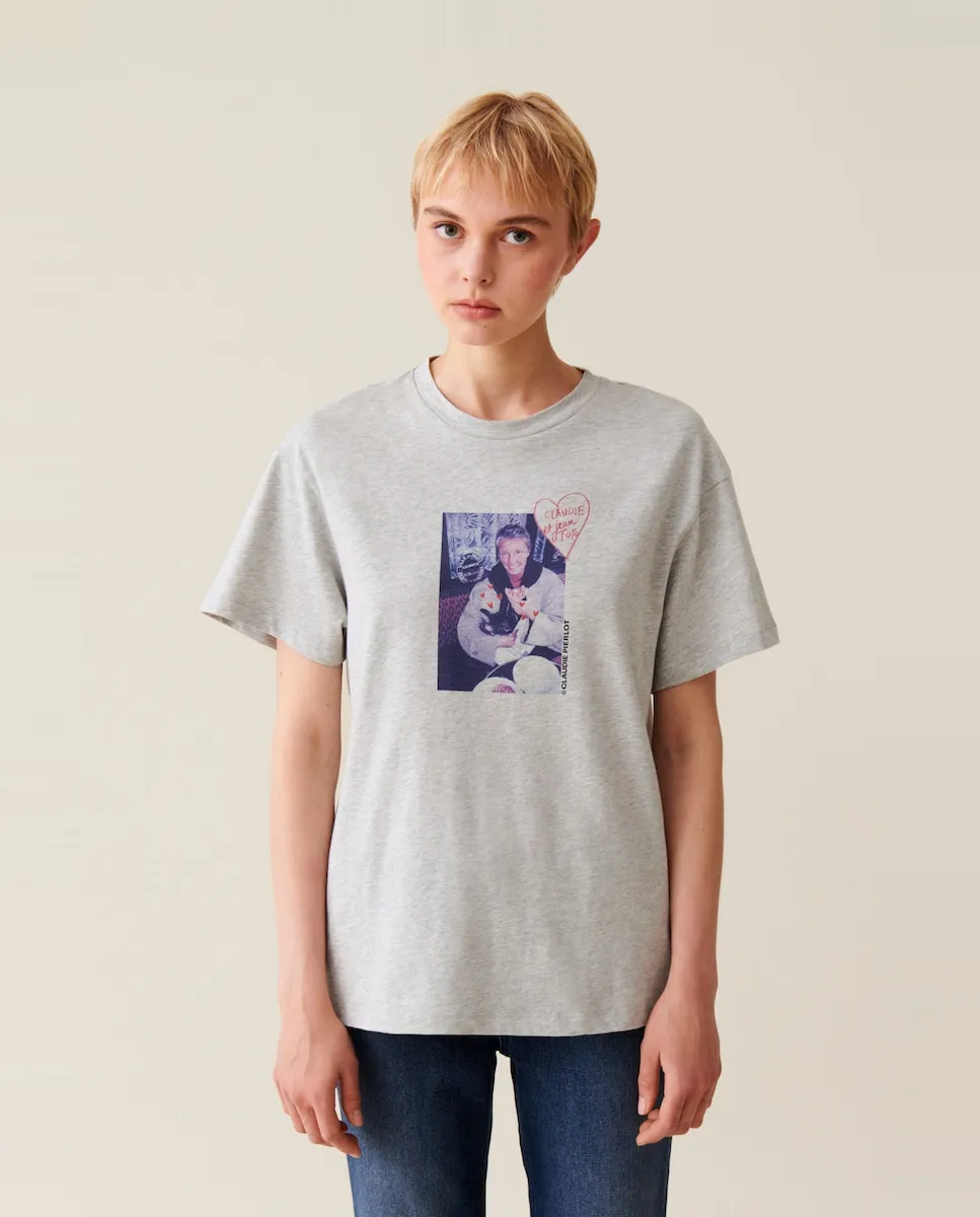 

Женская футболка с принтом спереди Claudie Pierlot, серый
