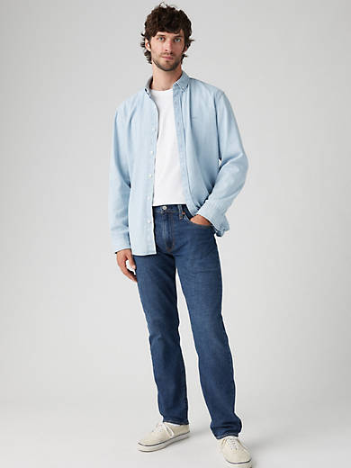 

502 Taper Fit Linen+ Denim мужские джинсы Levi's, цвет Part The Sea - Dark Wash