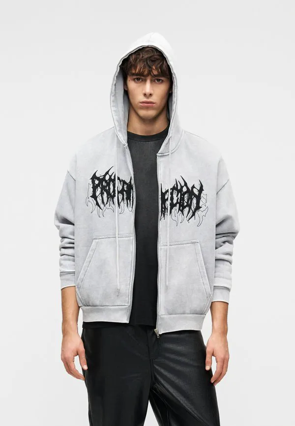 

Худи на молнии унисекс, свободного кроя, с эффектом потертости. Yourturn, Grey, Серый, Худи на молнии унисекс, свободного кроя, с эффектом потертости. Yourturn, Grey